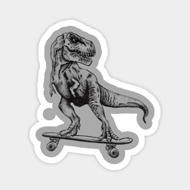 T Rex Dinosaur Skateboarding Skateboarding Magnet Teepublic