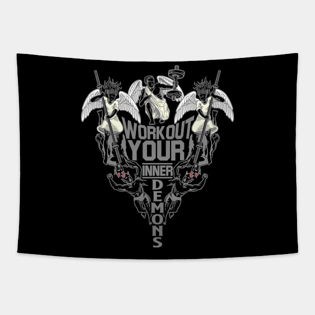 Workout Your Inner Demons Tapestry by Gym & Juice Designs