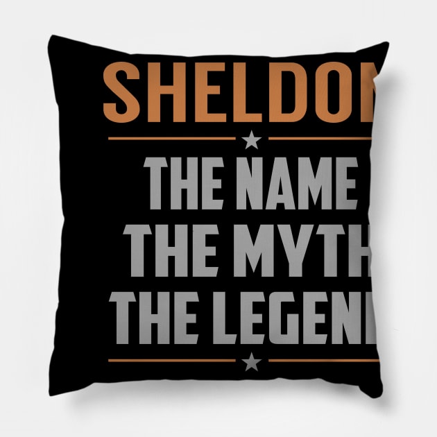 SHELDON The Name The Myth The Legend Pillow by YadiraKauffmannkq