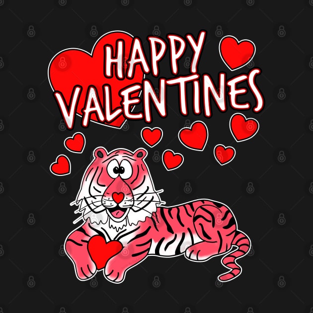 Happy Valentines Day 2022 Tiger Animal Lover by doodlerob