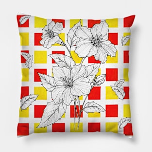 Hand Drawn Floral Pillow