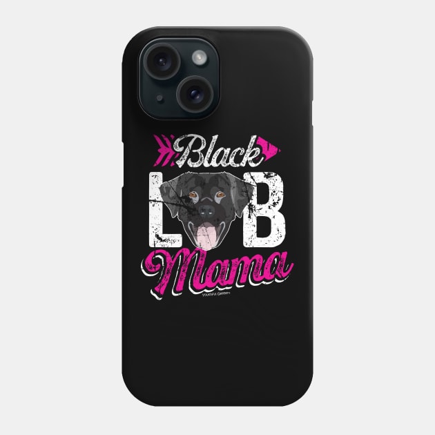 Black Lab Mama Phone Case by YouthfulGeezer