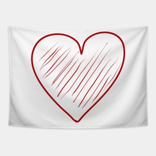 Red heart shaded. Love symbol. Valentine's Day. Tapestry