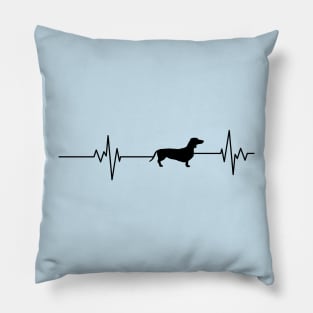 Dachshund Love Heartbeat Design for Dog Lovers Pillow