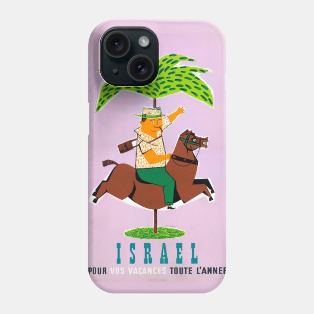 Vintage Travel Poster Israel Horseback Rider Phone Case by vintagetreasure