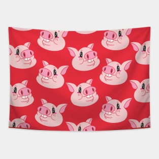 Cool piggy in red and pink for pigs Tapestry