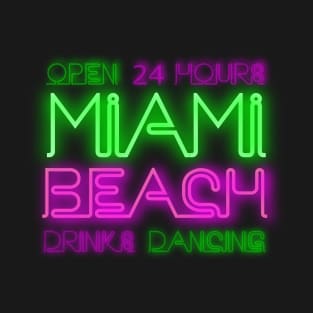 Miami Beach neon retro sign T-Shirt