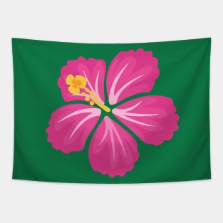 Pink Hand Drawn Hibiscus Flower Tapestry