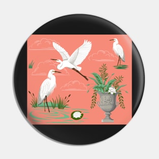 E is for Egret—Coral Pin