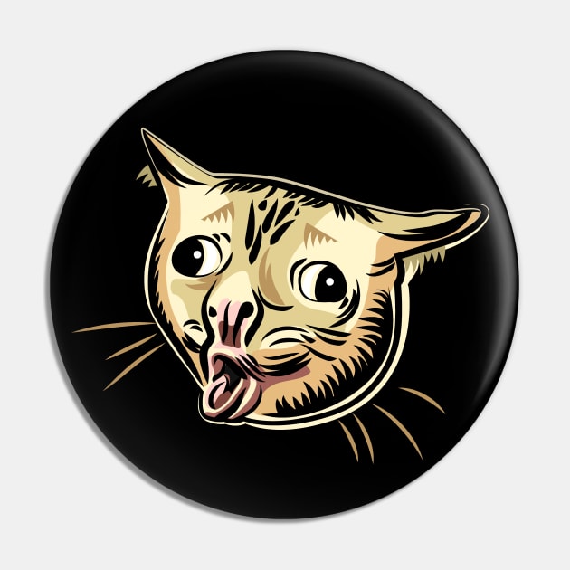 Coughing Cat Meme Pin by okpinsArtDesign