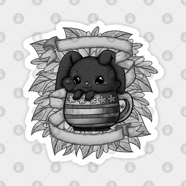 Cute Bunny in a Cup Magnet by zarya_kiqo