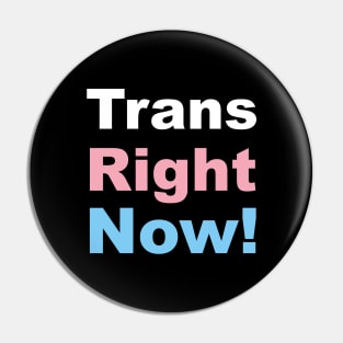 Trans Right Now! Transgender Rights Pin