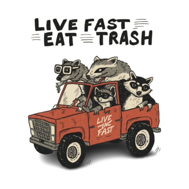 Funny Opossum Raccoon Meme, Live Fast Eat Trash by ThatVibe