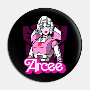 Cool Female Robot Alien Warrior Doll Feminist Logo Parody Pin