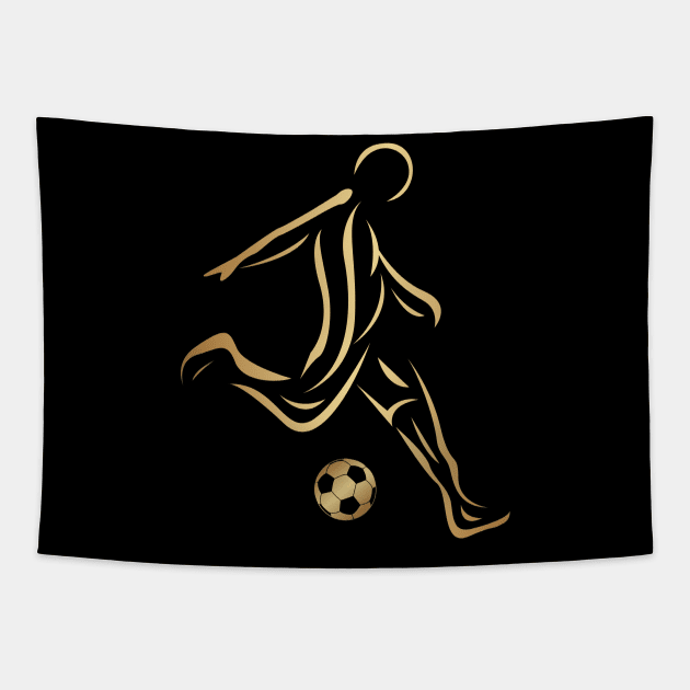 Abstract Golden Soccer Football Tapestry by SNstore