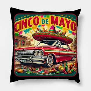 Cinco de Mayo Lowrider Hot Tamale Chevy Pillow