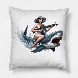 Tactical Girl and Shark Pillow