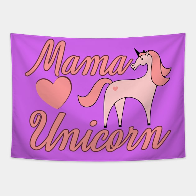 Mama Unicorn Tapestry by Roqson