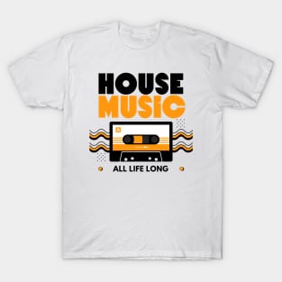 Man, Orange T-shirt, with House Music is where I'm Home
