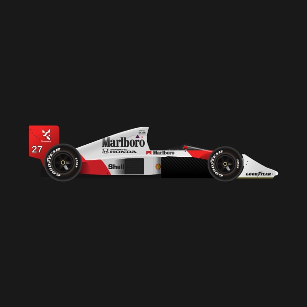 Ayrton Senna's McLaren Honda MP4/5 Illustration by Burro Wheel