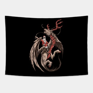 Santa Riding Dragon Tapestry