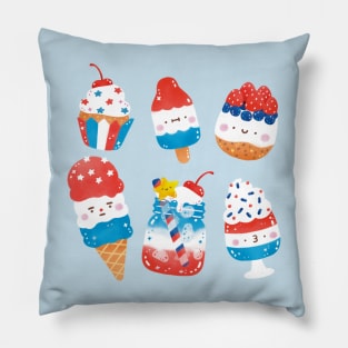 Red, White and Blue Desserts Pillow