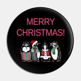 Merry Christmas Penguins Pin