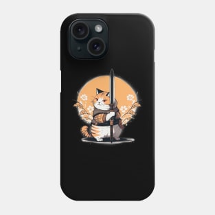 Japanese Style Cat With a Sword Phone Case