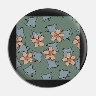 Japanese chicks and flowers Pin