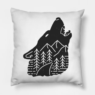 Wolf Print Wolf Art Pillow