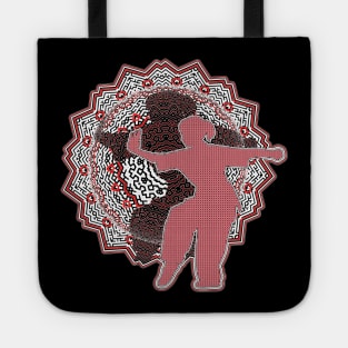 Red And Black Pattern Tai Chi Pose Tote