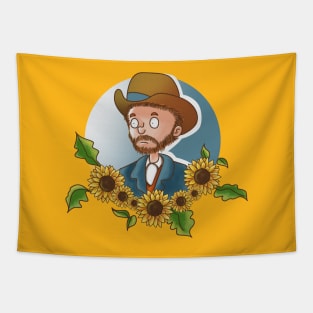The man of sunflowers Tapestry
