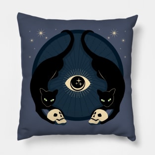 Midnight Cats Doing Their Dark Business Pillow