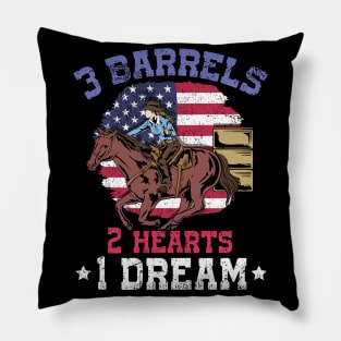 3 Barrels 2 Hearts 1 Dream I Horseback Riding Pillow