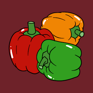 Red Green and Orange Bell Peppers T-Shirt