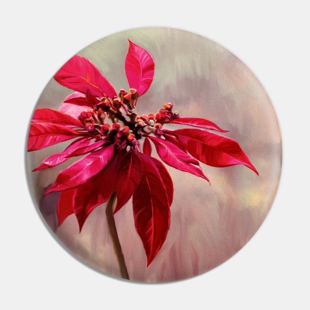 Poinsettia Painting Pin by micklyn