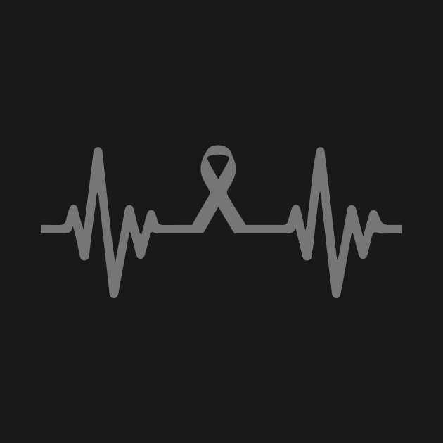 Brain Cancer ribbon heartbeat by livania