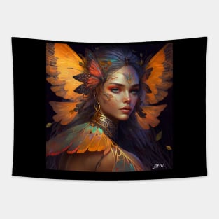 butterfly fairy ecopop art Tapestry