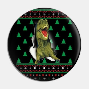 Dinosaur Ugly Christmas Pin