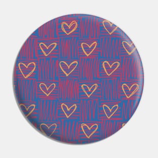 Vibrant checkered heart pattern Pin