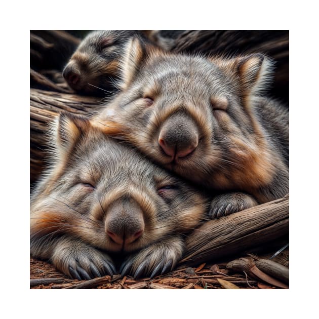 Sleeping Wombat friends by J7Simpson