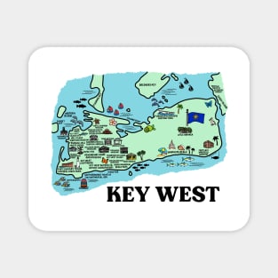 Key West Map Art Magnet