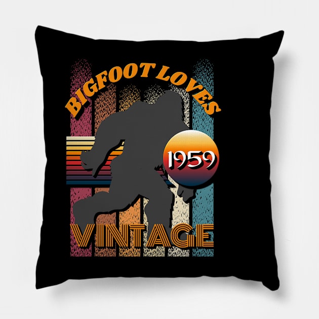 Bigfoot Loves Vintage 1959 Pillow by Scovel Design Shop