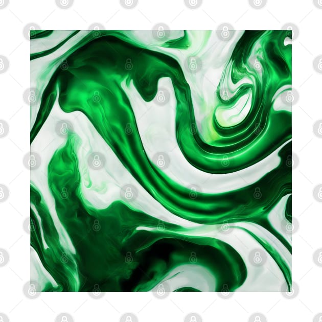 GREEN AND WHITE LIQUID MARBLE DESIGN by ZARBIT