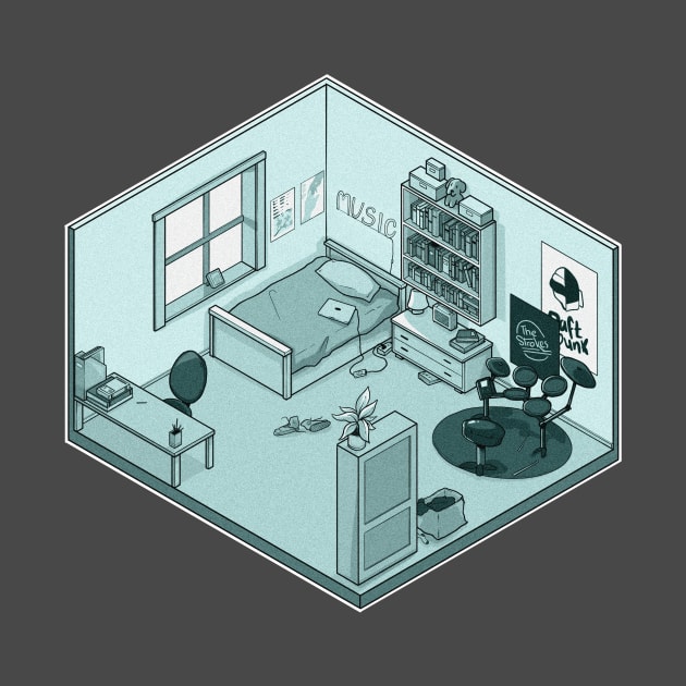 Charlie Spring - Heartstopper - isometric bedroom by daddymactinus