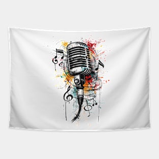 Retro microphone Tapestry
