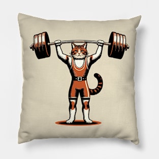 Cat weightlifting Pillow