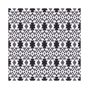 Aztec monochrome grey pattern T-Shirt