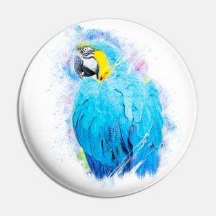 Parrot Bird Animal Wildlife Forest Jungle Nature Travel Digital Painting Pin