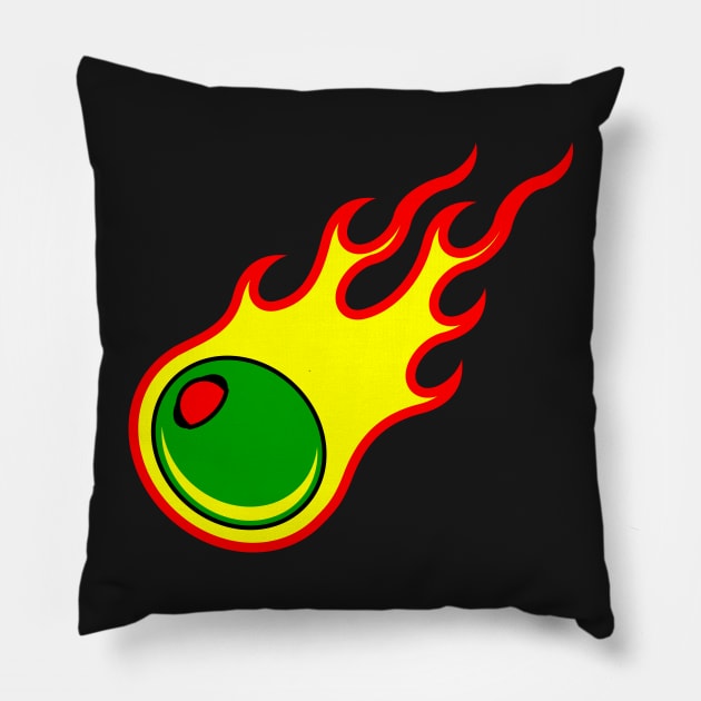 Flaming Olive Pillow by EvilTees